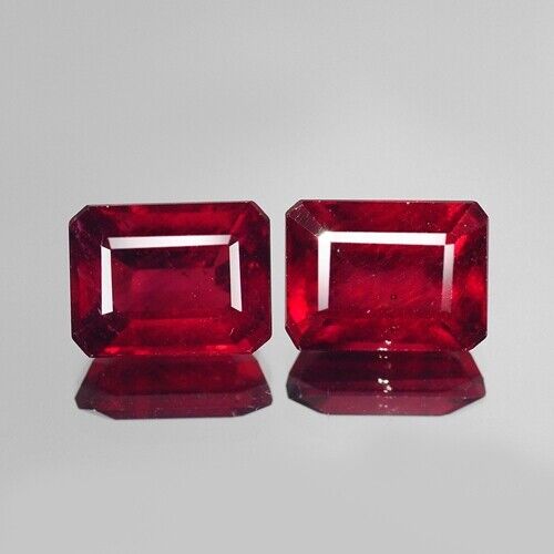 Pigeon Blood Ruby 4.88 Carats Pair Loose Gemstones