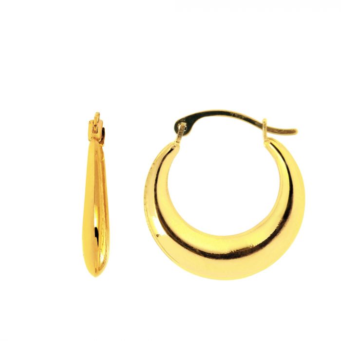 14K Gold Graduated Hoop Earring