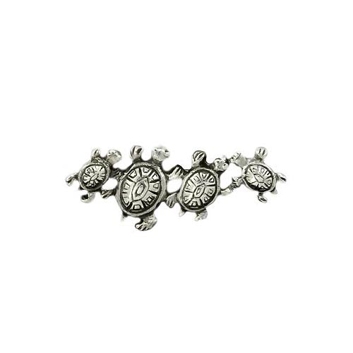 Sterling Brooch Pin: Family of Turtles - SilverAndGold.com Silver And Gold