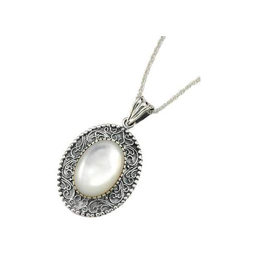 Sterling & Mother of Pearl Necklace - SilverAndGold.com Silver And Gold