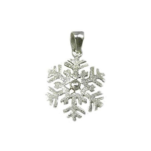 Sterling Pendant: Glitter Snowflake - SilverAndGold.com Silver And Gold