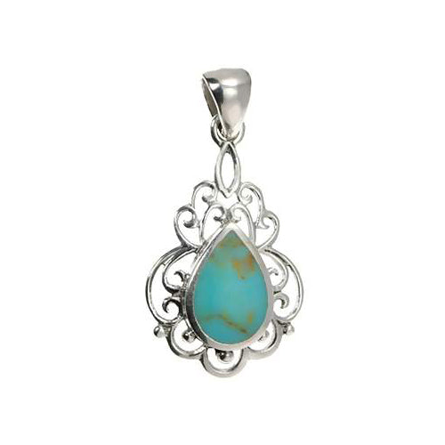 Sterling Silver and Turquoise Pendant - SilverAndGold.com Silver And Gold