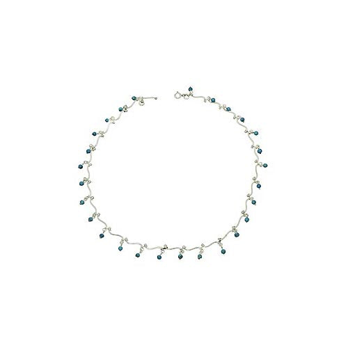 Sterling Silver Necklace: Ornate Silver Scrolls and Turquoise - SilverAndGold.com Silver And Gold