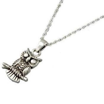 Wise Owl Pendant Necklace - SilverAndGold.com Silver And Gold
